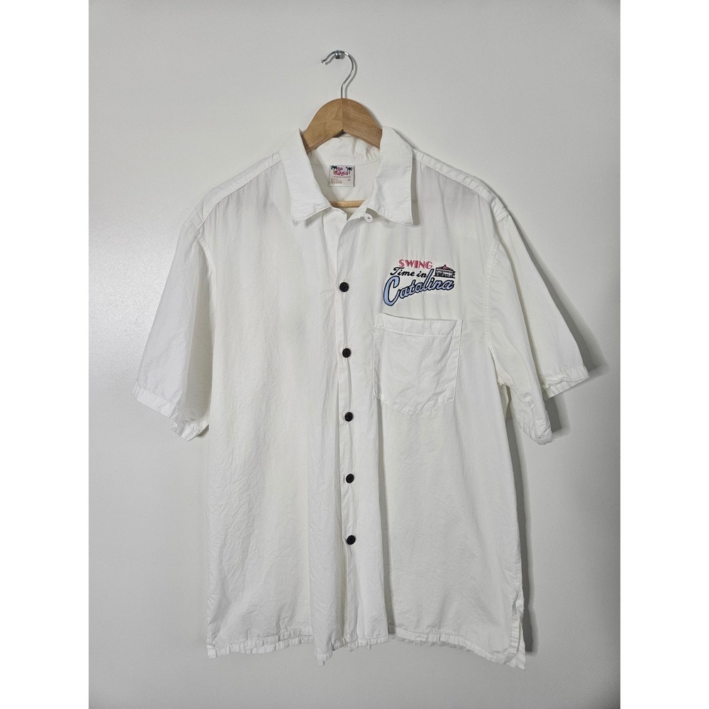 Vtg Go Barefoot Catalina Island Casino Ballroom Shirt XL Embroidered Swing West